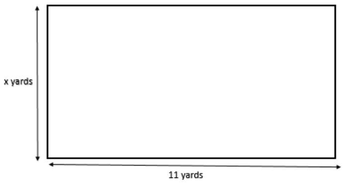 The area of a gymnasium floor is 264 square yards. The floor is 11 ...