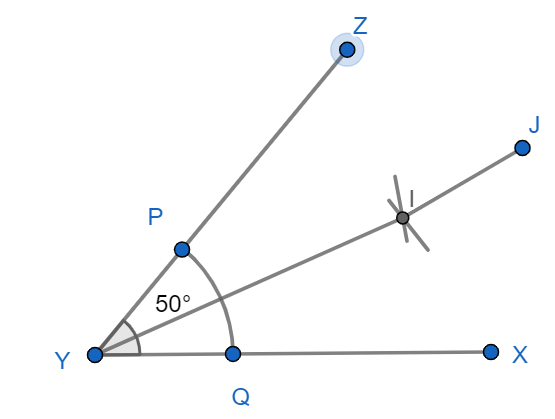 Draw an angle of \[{{50}^{\circ }}\] with the help of a