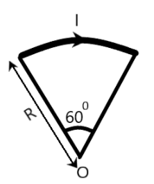 The magnitude of magnetic field due to current carrying arc of radius R ...