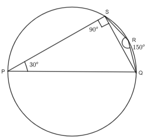 In the given figure, PQ is the diameter. \\[\\angle SQP\\] is equal to ...