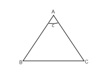 In an isosceles triangle the vertex angle is equal to c and the area is ...