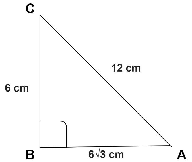 Tick the correct answer and justify: In $\\Delta ABC,AB = 6\\sqrt 3 cm ...