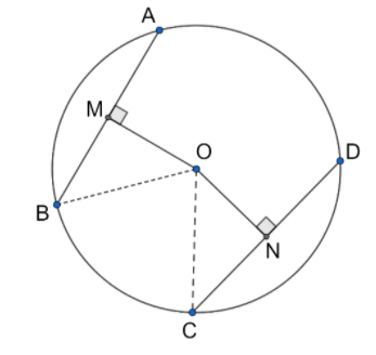 Prove that:Chords equidistant from the centre of a circle are equal in ...