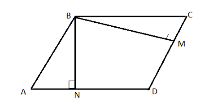 In parallelogram ABCD, $ AD = 4\\;cm $ and $ CD = 6\\;cm ...