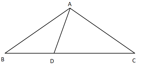 In figure D is a point on side BC of $\\Delta ABC$ such that $\\dfrac ...