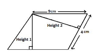 If the sides of a parallelogram are 9 cm and 4cm then the ratio of ...
