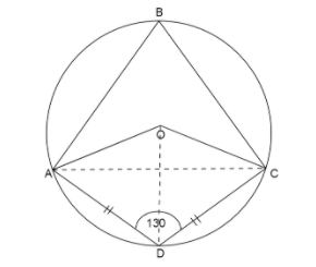 ABCD is a quadrilateral inscribed in a circle with center O, \\[\\angle ...