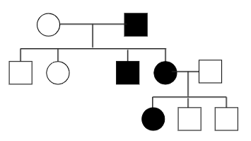 Study the given pedigree chart and answer the question that follows. Is ...