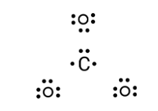 How many bond pairs and lone pairs are there in $CO_3^{2 - }$.