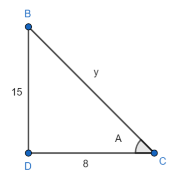 If the trigonometric angle is given by $15\\cot A=8$, then find the ...