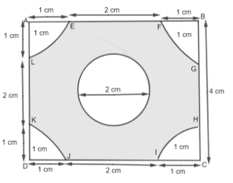 Find the perimeter and the area of the shaded region shown in the ...