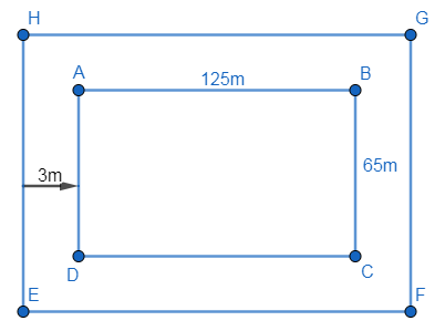 A 3m wide path runs outside and around a rectangul-class-10-maths-ICSE