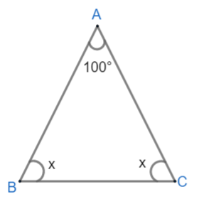 In a triangle ABC, $\\angle B=\\angle C$ and angle $\\text{A}=\\text{1 ...