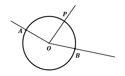 Draw a pair of radii $ OA $ and $ OB $ in a circle such that $ \\angle ...