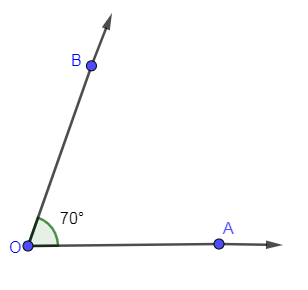 Draw an angle of ${{70}^{\\circ }}$ using a protractor. Bisect this ...