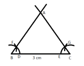 Construct an equilateral triangle, given its side = 3 and justify its ...