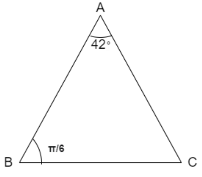 In a triangle \\[\\Delta ABC\\] if \\[\\angle A={{42}^{\\circ }}\\] and ...