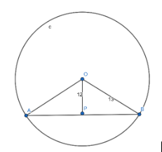 Given in the following figure O is the center of the circle, OP =12cm ...