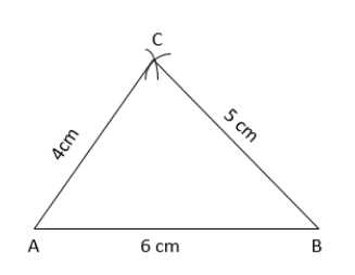 Construct a triangle of sides 4 cm, 5 cm and 6 cm and then a triangle  similar to it whose sides are dfrac{3}{5} time of the corresponding sides  of the given triangle.