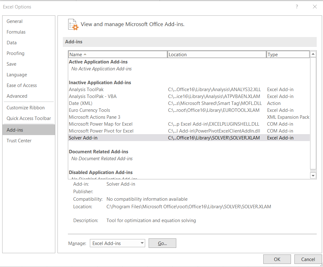 How do I use linear programming in excel 2010?