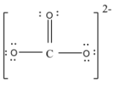 Write the resonance structure of carbonate ion?