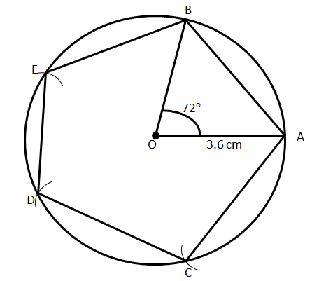 Construct A Regular Pentagon In A Circle Of Radius Class Maths Cbse ...