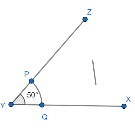 Draw an angle of \\[{{50}^{\\circ }}\\] with the help of a protractor ...