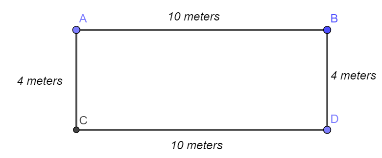 Find the dimensions of a rectangle whose perimeter is \\[28meters ...