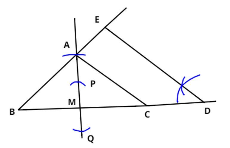 How to construct an isosceles triangle given base and one side