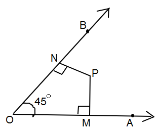 In the given figure, $\\angle AOB = 45^\\circ $, $PM \\bot OA$ and $PN ...