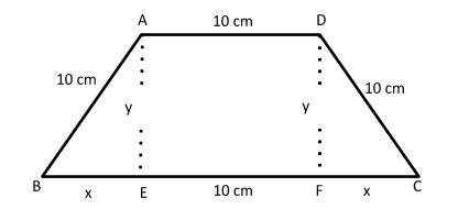 If the length of three sides of a trapezium other than base is equal to ...