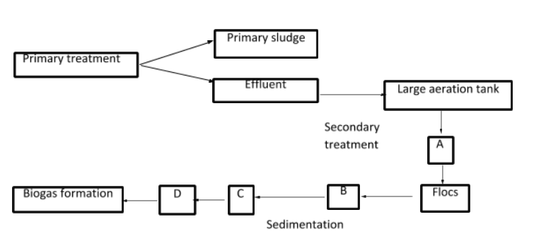 Given Below Is The Flow Chart Of Sewage Treatment Identify A B C 