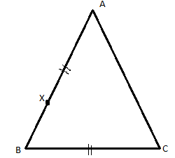 Let ABC be a triangle in which AB = BC. Let X be a point on AB such ...