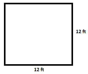 What is the perimeter and the area of a square with $12ft.$ side?