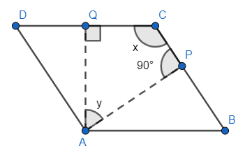 In a parallelogram ABCD, AP and AQ are perpendicular from vertex of ...