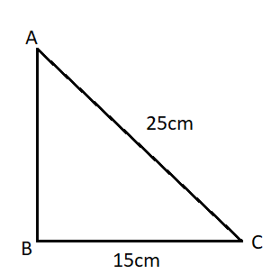 The hypotenuse of a right triangle is 25 cm, and the shorter leg is 15 ...