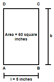 What is the width of a rectangle whose area is 60 square inches and ...