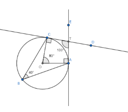 Construct a circle of radius 3.5cm and construct a central angle of ...