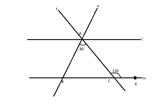 Line \\[l\\] is parallel to line \\[m\\] as shown in the above figure ...