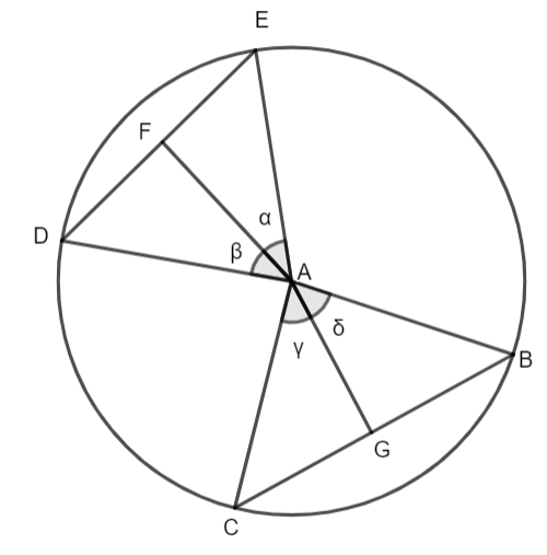 Prove that the line joining the mid-point of two equal chords of a ...