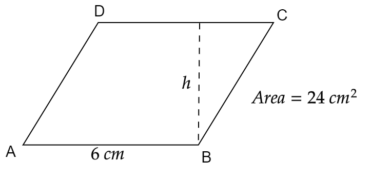 The area of a parallelogram is \\[24{\\text{ }}c{m^2}\\] and the base ...