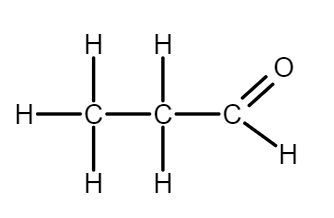 Draw the structure of $(i)C{H_3}C{H_2}CHO$$(ii)C{H_3}OH$$(iii){C_2}{H_5 ...