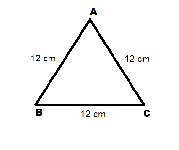 Solved Suppose each side of an equilateral triangle is 12