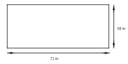 A rectangular field is 72 m by 58 m. Amar walks around it at a rate of ...