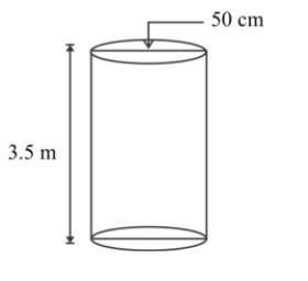 A cylindrical pillar is 50cm in diameter and 3.5m in height, find the ...