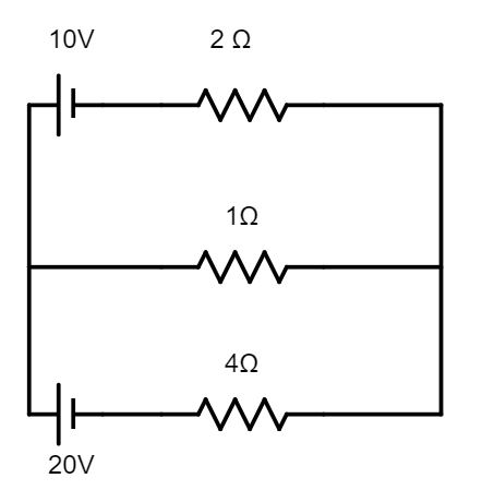 The value of current through $2\\Omega $ resistor in the circuit is\n ...