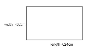 A room is 6 meters 24 centimetres in length and 4 meters 32 centimetres ...