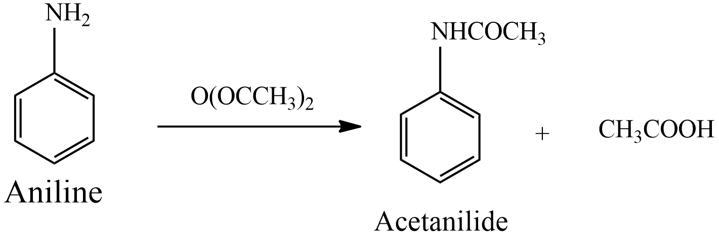 Write the equation for the preparation of acetanilide