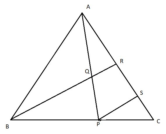 In the given figure, P is the midpoint of BC and Q is the midpoint of ...