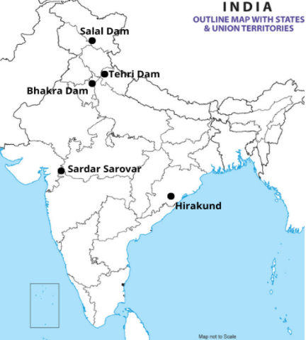 Bhakra Nangal Dam In India Map